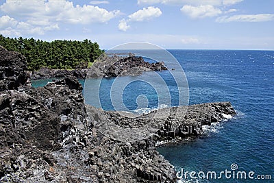 Jusangjeolli cliff in Jeju, Korea Stock Photo