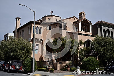 This Mediterranean villa sits at 3560 Bar Street San Francisco. Editorial Stock Photo
