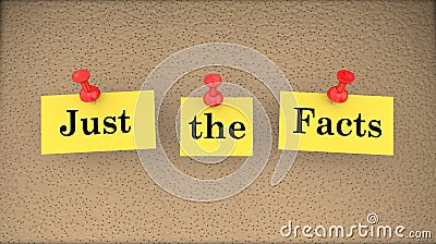 Just the Facts Basic Information Bulletin Board Stock Photo