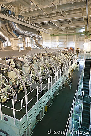 Just a little part of the main engine of a very big cargoship Stock Photo