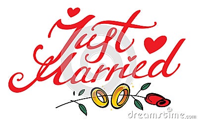 Just Married Vector Illustration