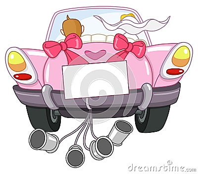 Just married car Vector Illustration