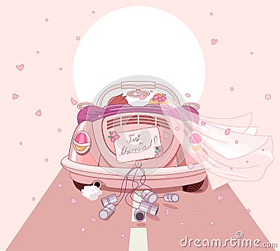 Just Married Vector Illustration