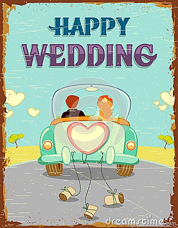 Just Married Couple Vector Illustration