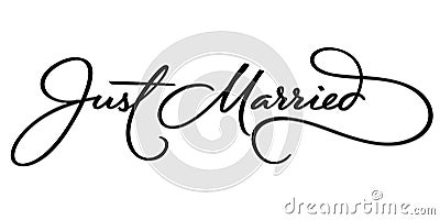 JUST MARRIED hand lettering (vector) Vector Illustration