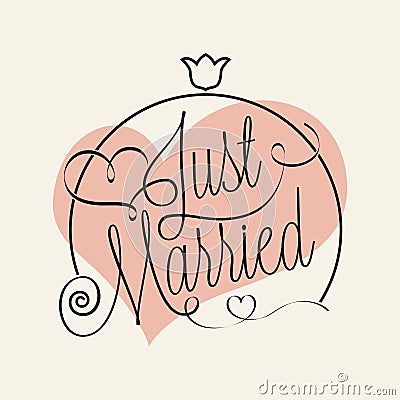 Just Married Vector Illustration