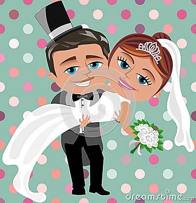 https://thumbs.dreamstime.com/x/just-married-happy-couple-illustration-featuring-cartoon-groom-high-hat-carrying-bride-bouquet-white-roses-holding-32499650.jpg