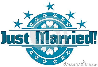 Just married label isolated Vector Illustration