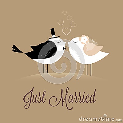 Just Married Vector Illustration