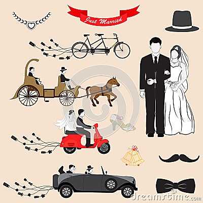 Just Married Vector Illustration