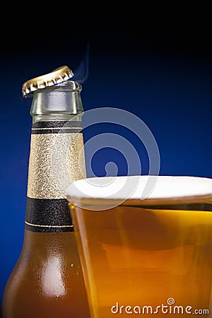 Just opened beer Stock Photo