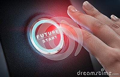 Just push the button Stock Photo