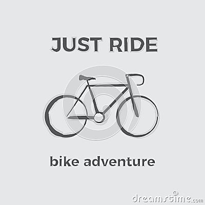 JUST RIDE bike adventure Vector Illustration