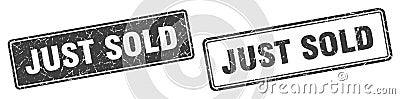 Just sold stamp set. just sold square grunge sign Vector Illustration