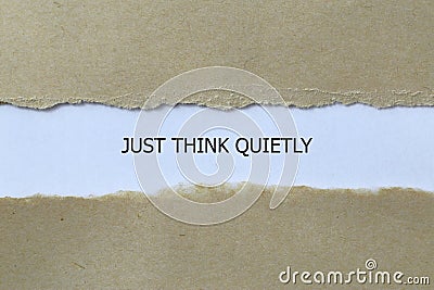 just think quietly on white paper Stock Photo