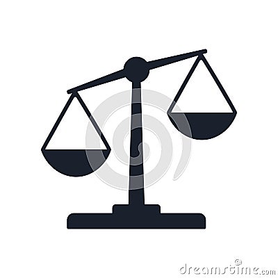 Justice balance scales icon, design isolated on gradient background isolated on white Vector Illustration