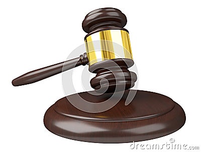 Justice hammer 3D rendering Stock Photo