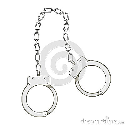 justice handcuffs cartoon vector illustration Cartoon Illustration