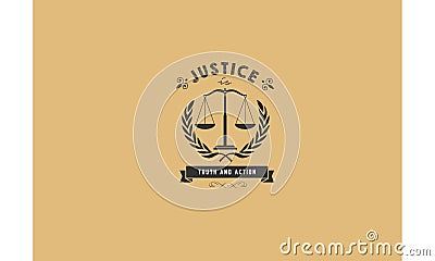 Justice icon logo Stock Photo