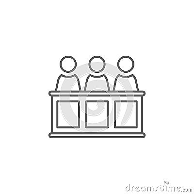 Justice jury outline icon. Elements of Law illustration line icon. Signs, symbols and vectors can be used for web, logo, mobile Cartoon Illustration