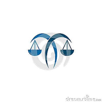 Justice law icon logo design with using scale illustration Vector Illustration