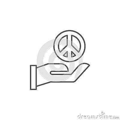 Justice peace outline icon. Elements of Law illustration line icon. Signs, symbols and s can be used for web, logo, mobile Cartoon Illustration