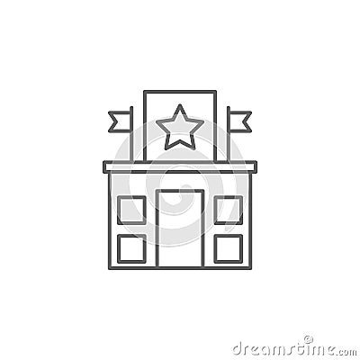 Justice police station outline icon. Elements of Law illustration line icon. Signs, symbols and vectors can be used for web, logo Cartoon Illustration