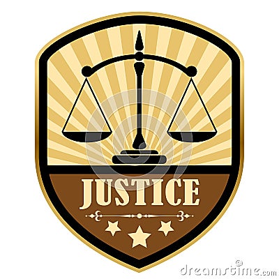 Justice retro label Vector Illustration