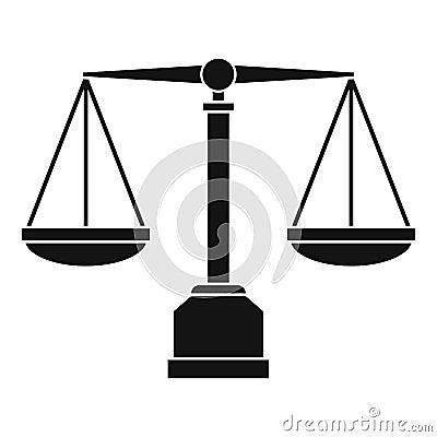 Justice scale icon, simple style Vector Illustration