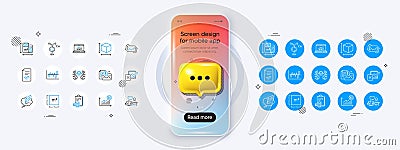 Justice scales, Approved checklist and Refresh mail line icons. For web app, printing Vector Stock Photo