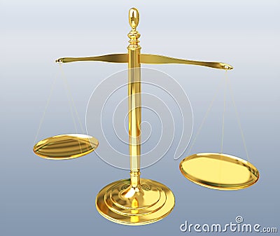 Justice weighing scales 3D rendering Stock Photo