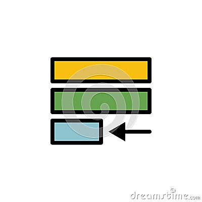 justify text icon. Can be used for web, logo, mobile app, UI, UX on white background Vector Illustration