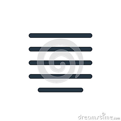 justify text icon vector from text editor concept. Thin line illustration of justify text editable stroke. justify text linear Vector Illustration