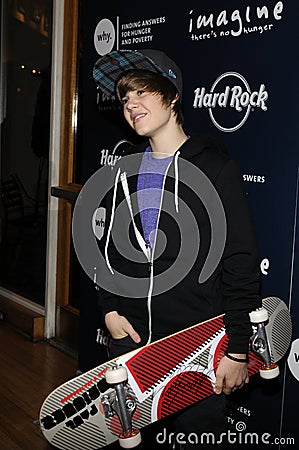 Justin Bieber appearing live. Editorial Stock Photo