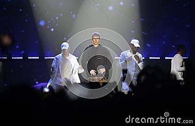 Justin Bieber - Dancers, Crowd, Music Concert Stage, Spotlights Editorial Stock Photo