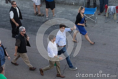 Justin Trudeau waves in Charlottetown Editorial Stock Photo