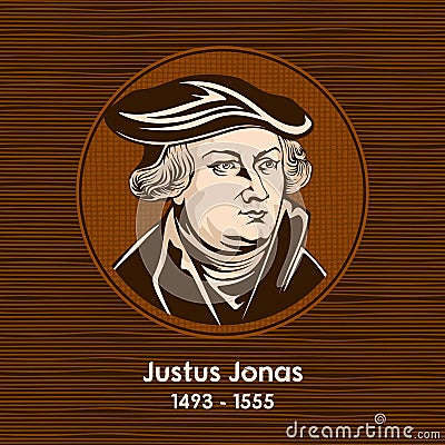 Justus Jonas 1493 - 1555 was a German Lutheran theologian and reformer. He was a Jurist, Professor and Hymn writer Vector Illustration