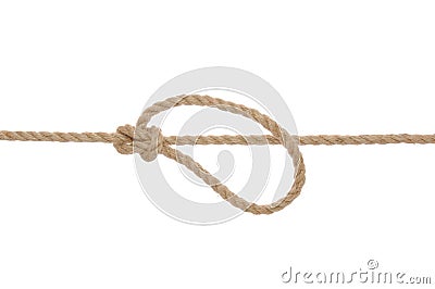 Jute Rope with Bowline Knot Stock Photo