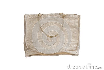 Jute tote bag isolated on white with clipping path Stock Photo