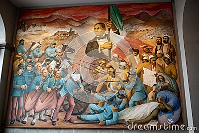 JuÃ¡rez, the clergy and the imperialists Editorial Stock Photo