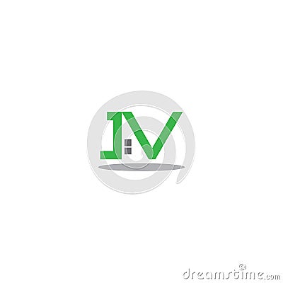 JV letter real estate logo design Vector Illustration