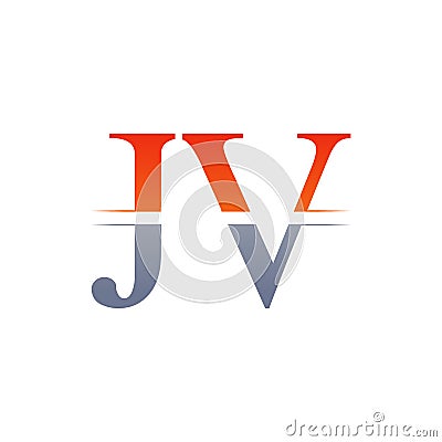 JV letter Type Logo Design vector Template. Abstract Letter JV logo Design Vector Illustration