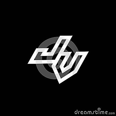 JV logo monogram with up to down style negative space design template Vector Illustration