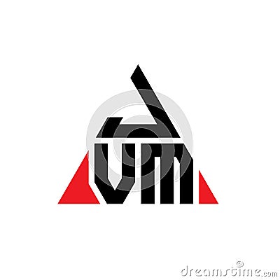 JVM triangle letter logo design with triangle shape. JVM triangle logo design monogram. JVM triangle vector logo template with red Vector Illustration