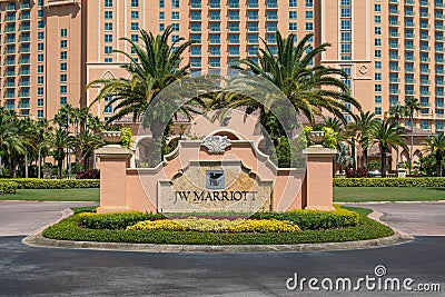 JW Marriott sign at John Yaung Parkway area 12 Editorial Stock Photo