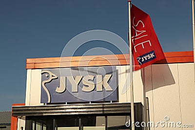 Jysk shop logo Editorial Stock Photo