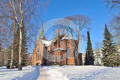 Jyvaskyla, Finland. Park and city church Stock Photo