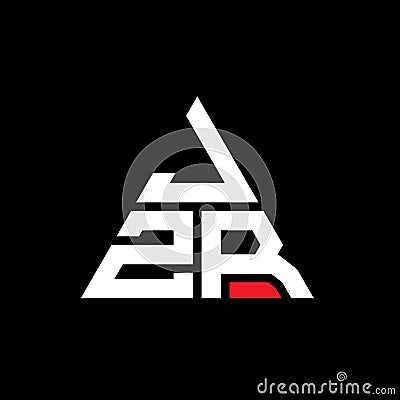 JZR triangle letter logo design with triangle shape. JZR triangle logo design monogram. JZR triangle vector logo template with red Vector Illustration