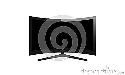 4k curved screen smart tv in modern ultra hd resolution on isolated white background. EPS 10 vector Vector Illustration