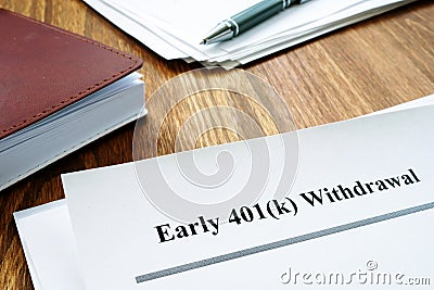 401k Early withdrawal penalty letter. Stock Photo